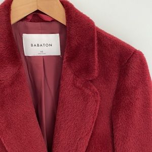 ARITZIA BABATON The Stedman Alpaca Wool Coat Teddy Coat Red Oversize Fit XS